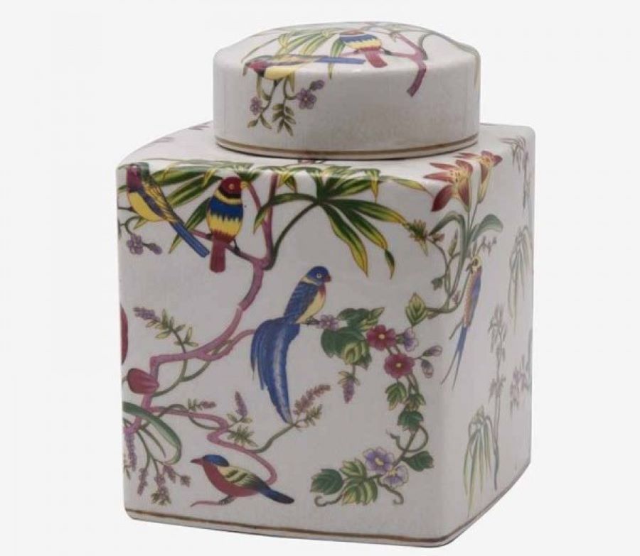 Банка с крышкой Flowers and bird 
