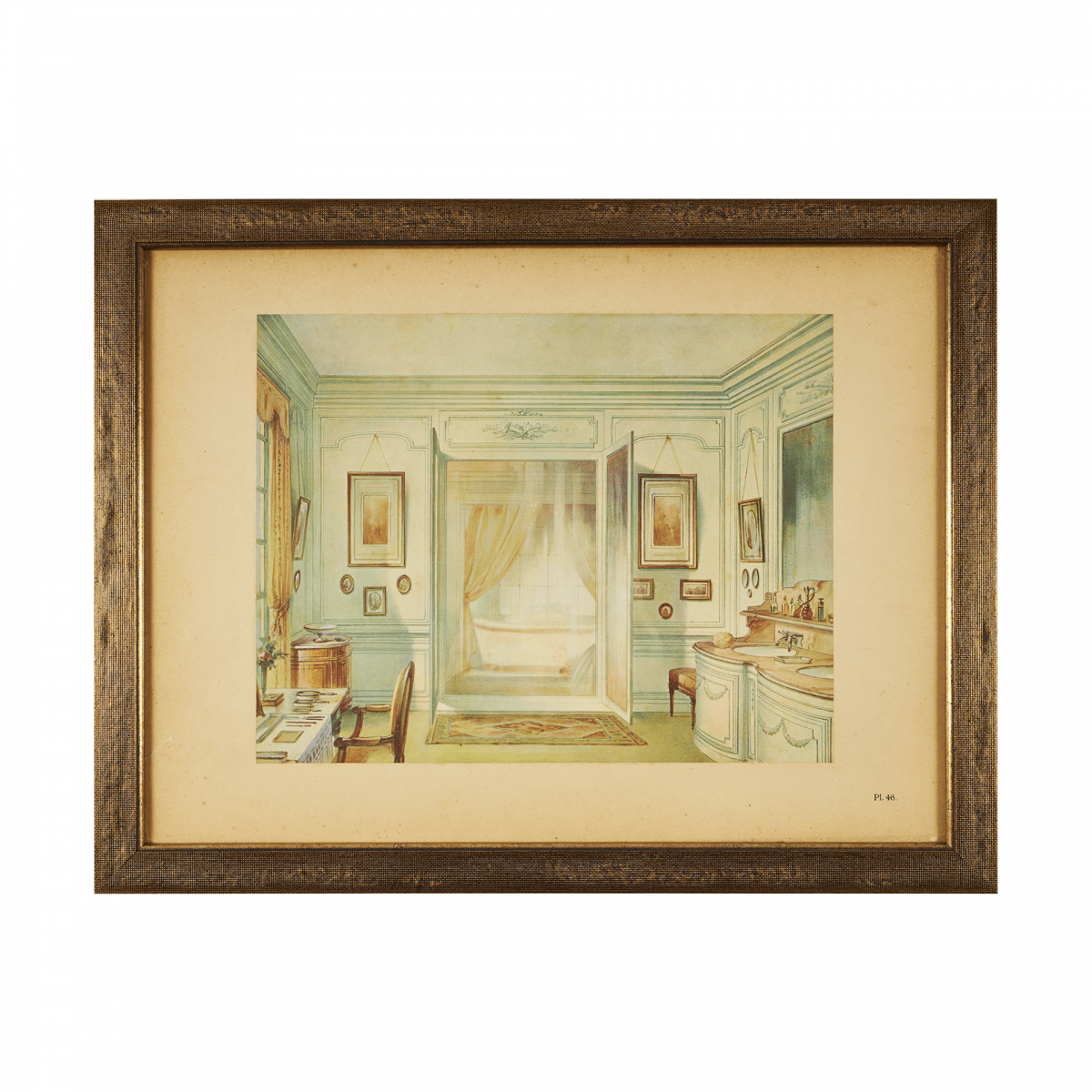 Антикварные иллюстрации № 4 / Интерьеры 17-18 вв / Репродукция акварелей Жоржа Ремона