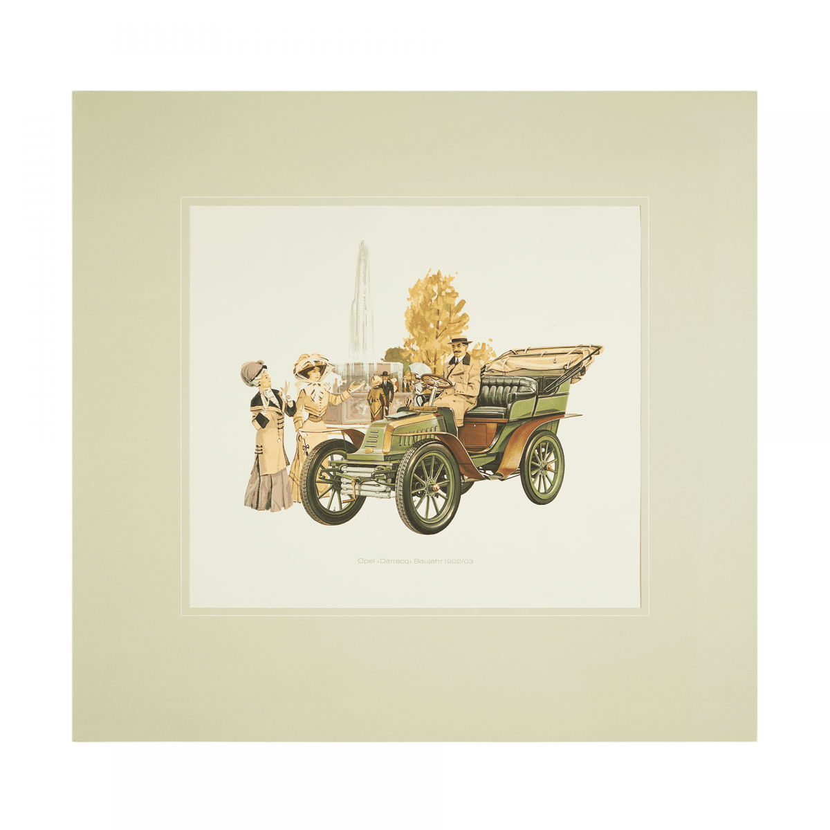 Литография К 100-летию Opel / Opel Darracq 1902