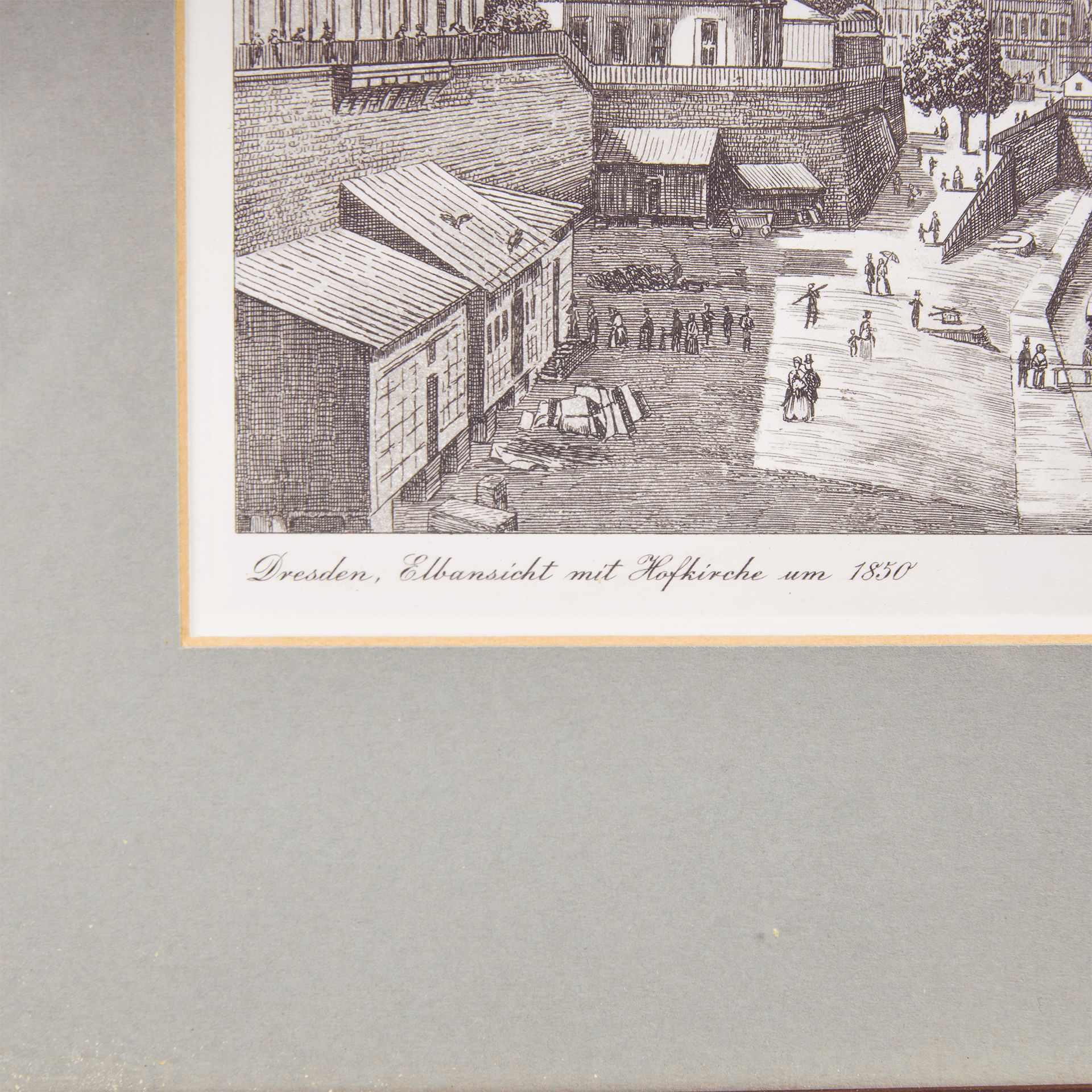 Вилли Петерс Дрезден в 1850 году. Вид на Эльбу и церковь - фотография 3