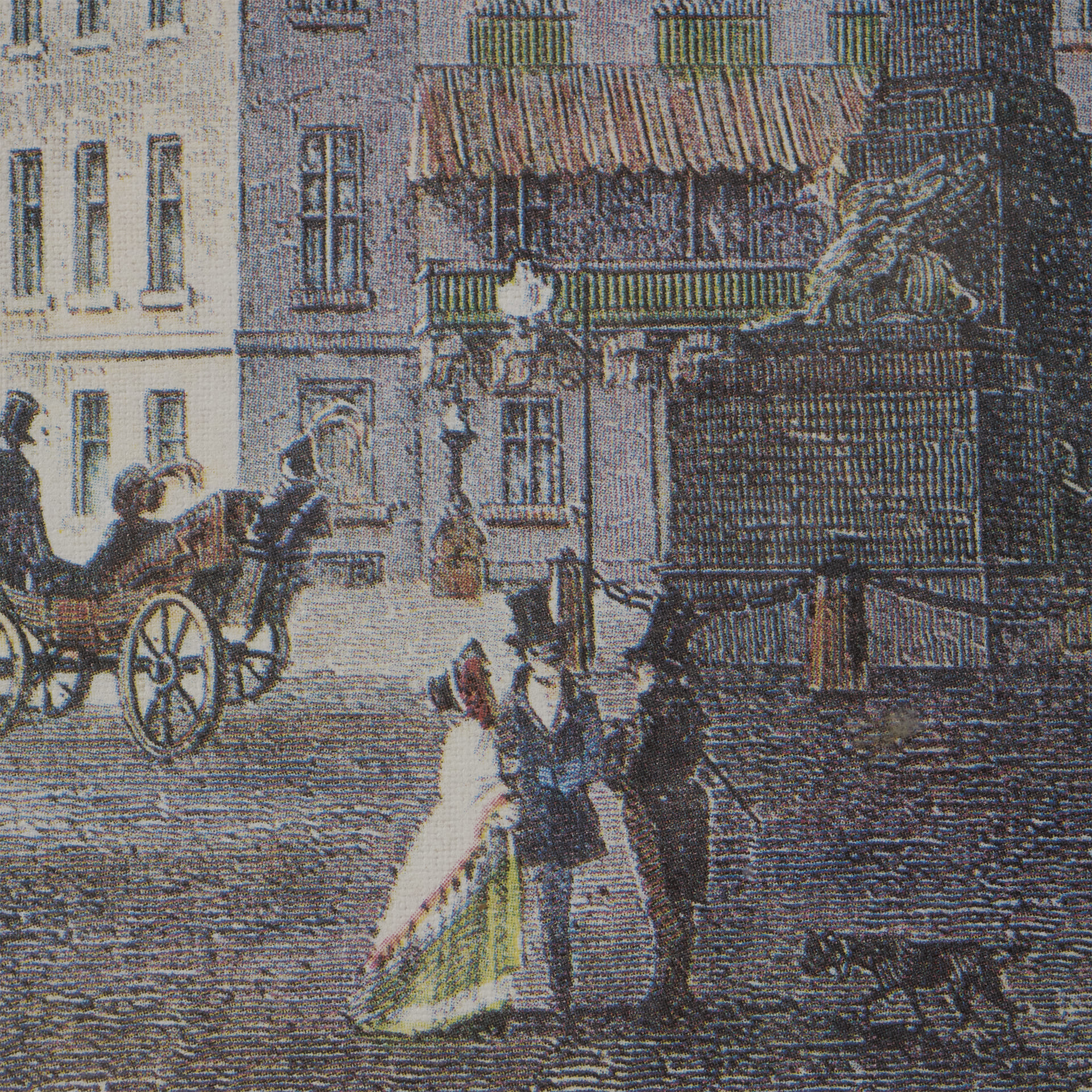 Гравюра Вид на Дворец маркграфов в Карлсруэ 1845 - фотография 4