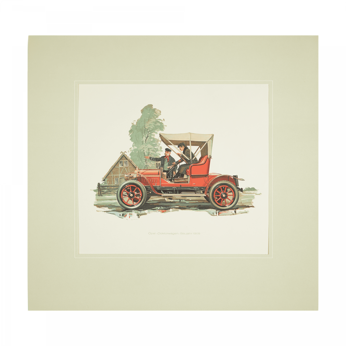Литография К 100-летию Opel / Opel Doktorwagen 1909