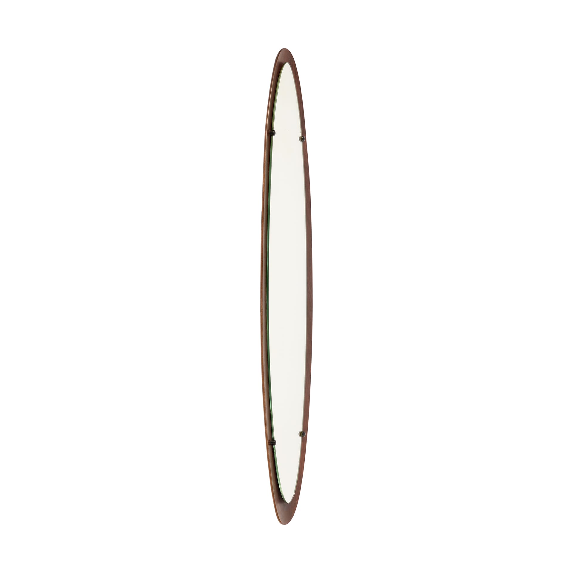 Зеркало Italian Modern Wall Mirror Oval Teak Frame - фотография 2
