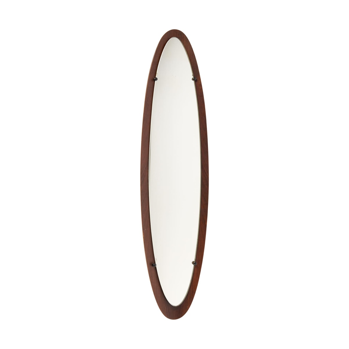 Зеркало Italian Modern Wall Mirror Oval Teak Frame