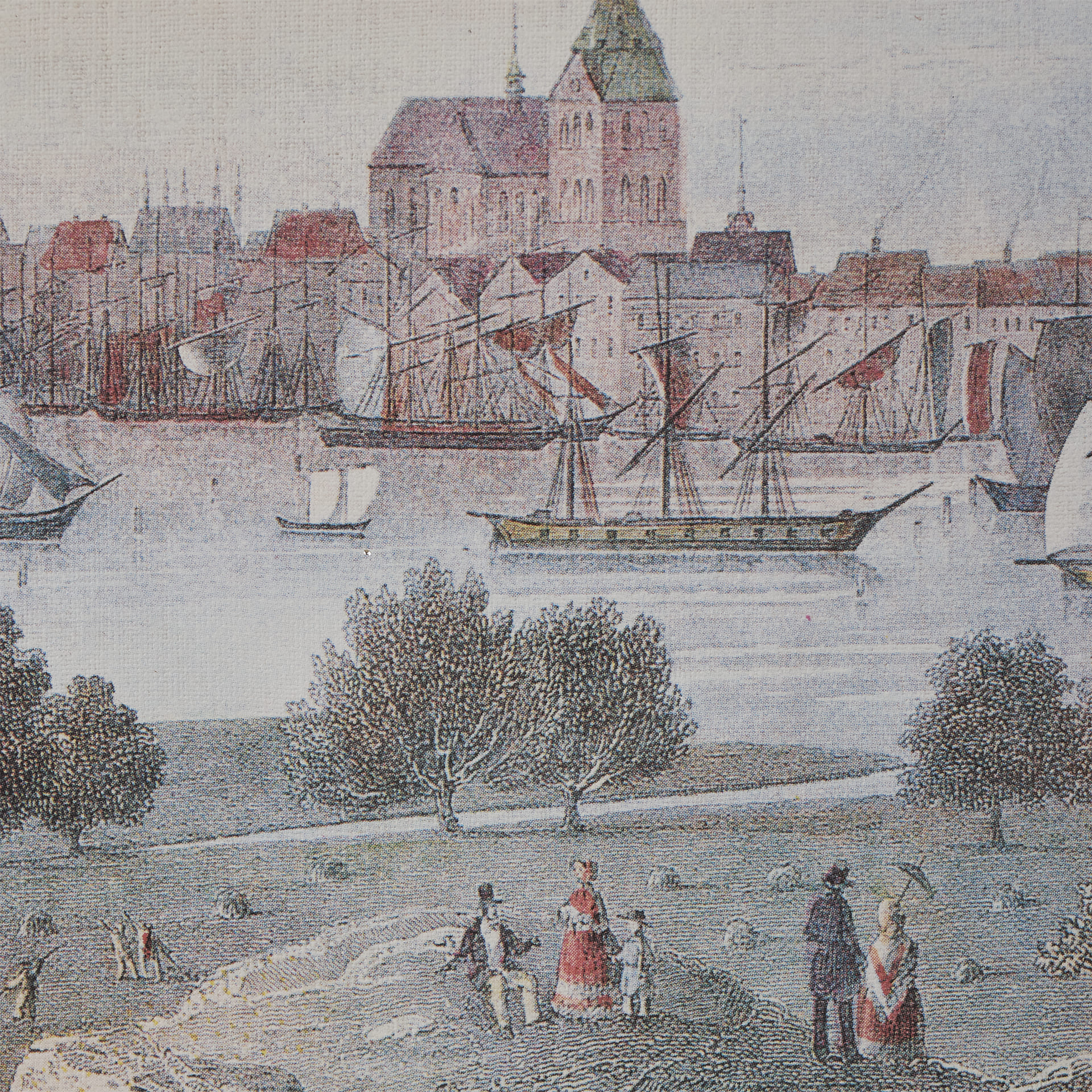 Гравюра Вид на Росток 1850 - фотография 3