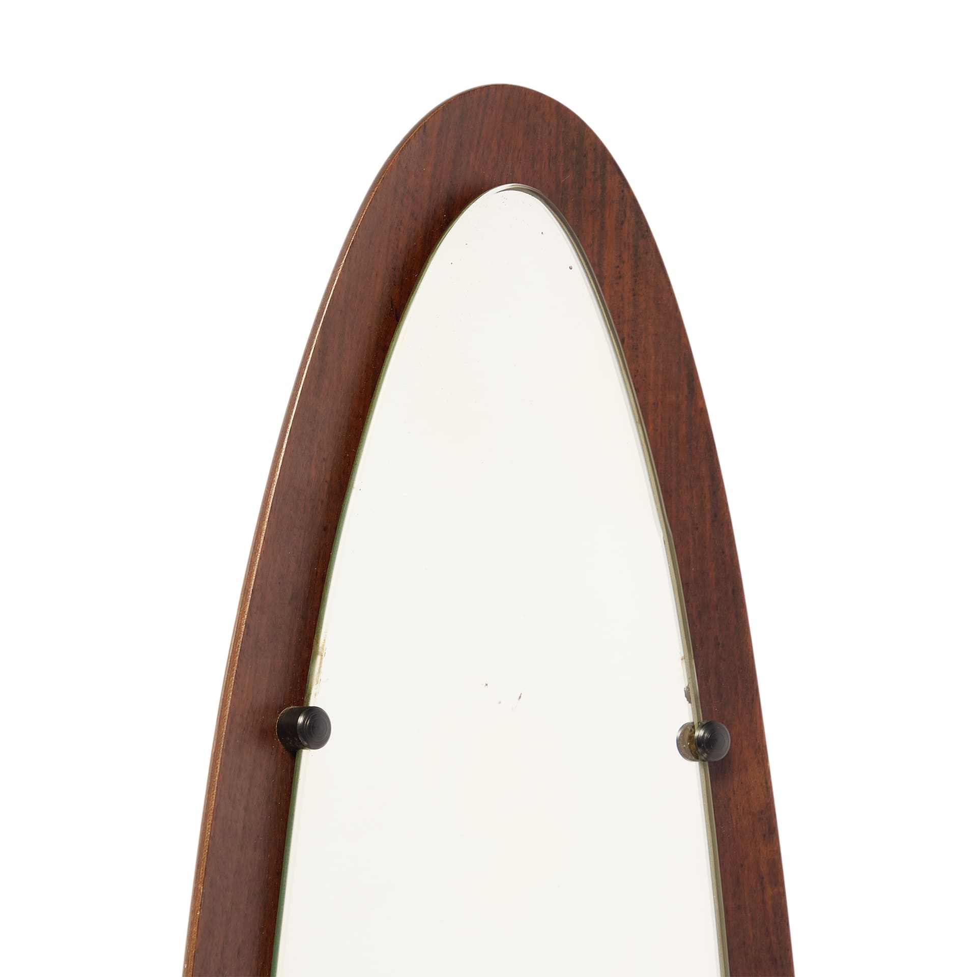 Зеркало Italian Modern Wall Mirror Oval Teak Frame - фотография 3