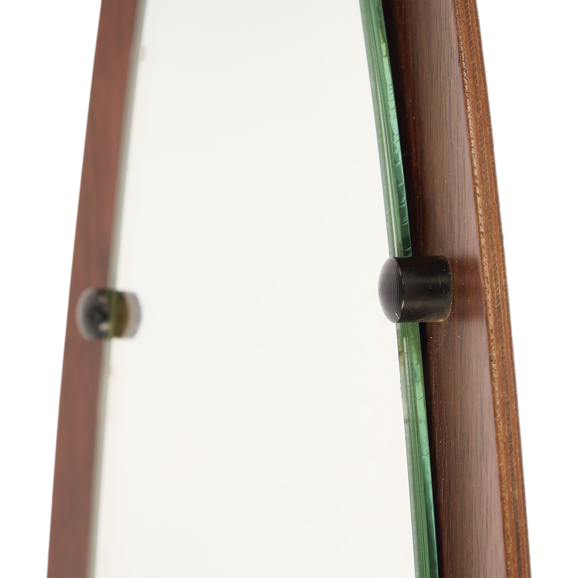 Зеркало Italian Modern Wall Mirror Oval Teak Frame - фотография 4